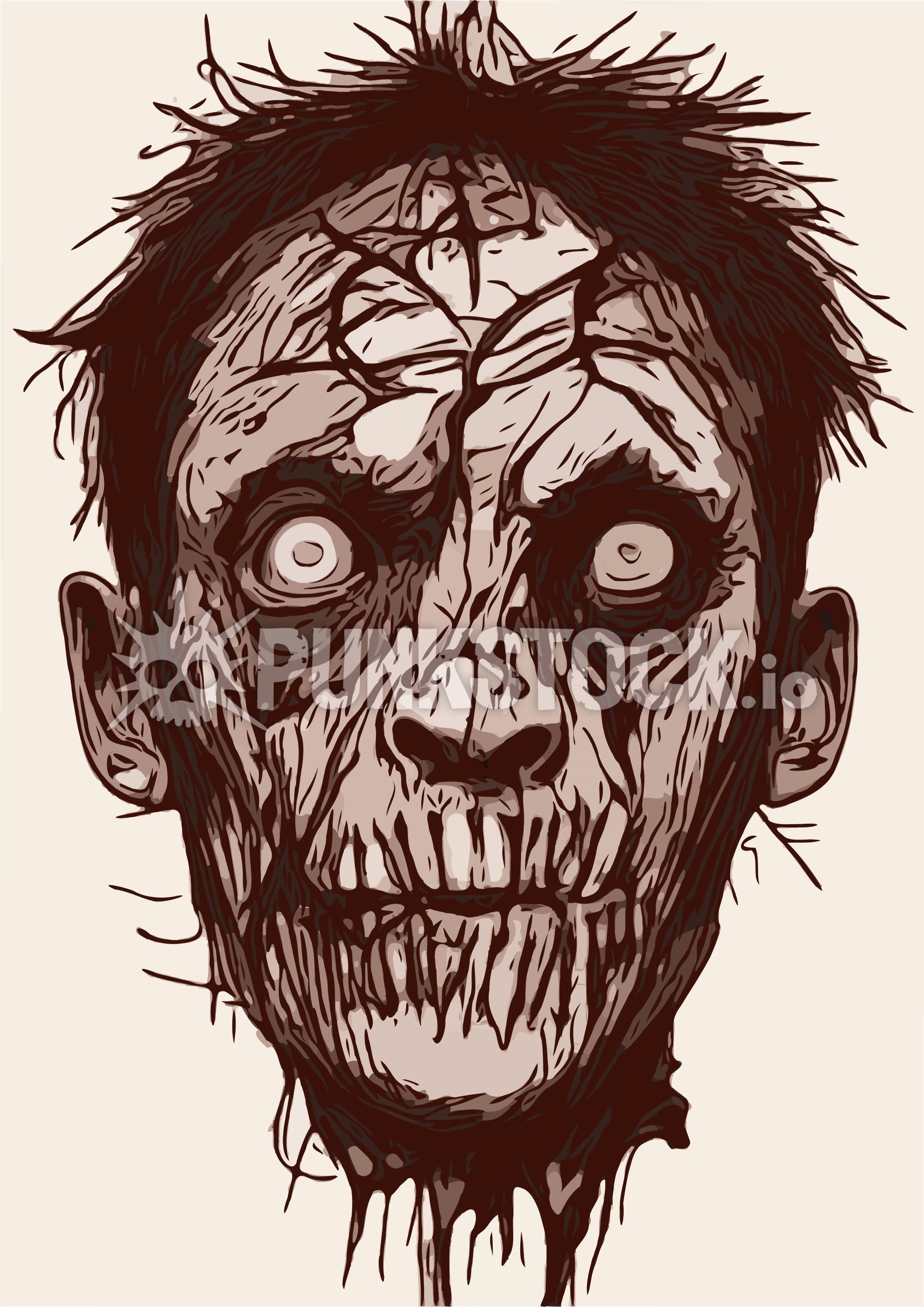 Zombie zombies face vector graphic