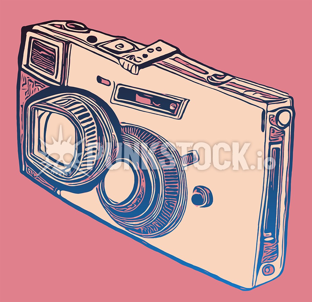 Pink camera abstract vector graphic