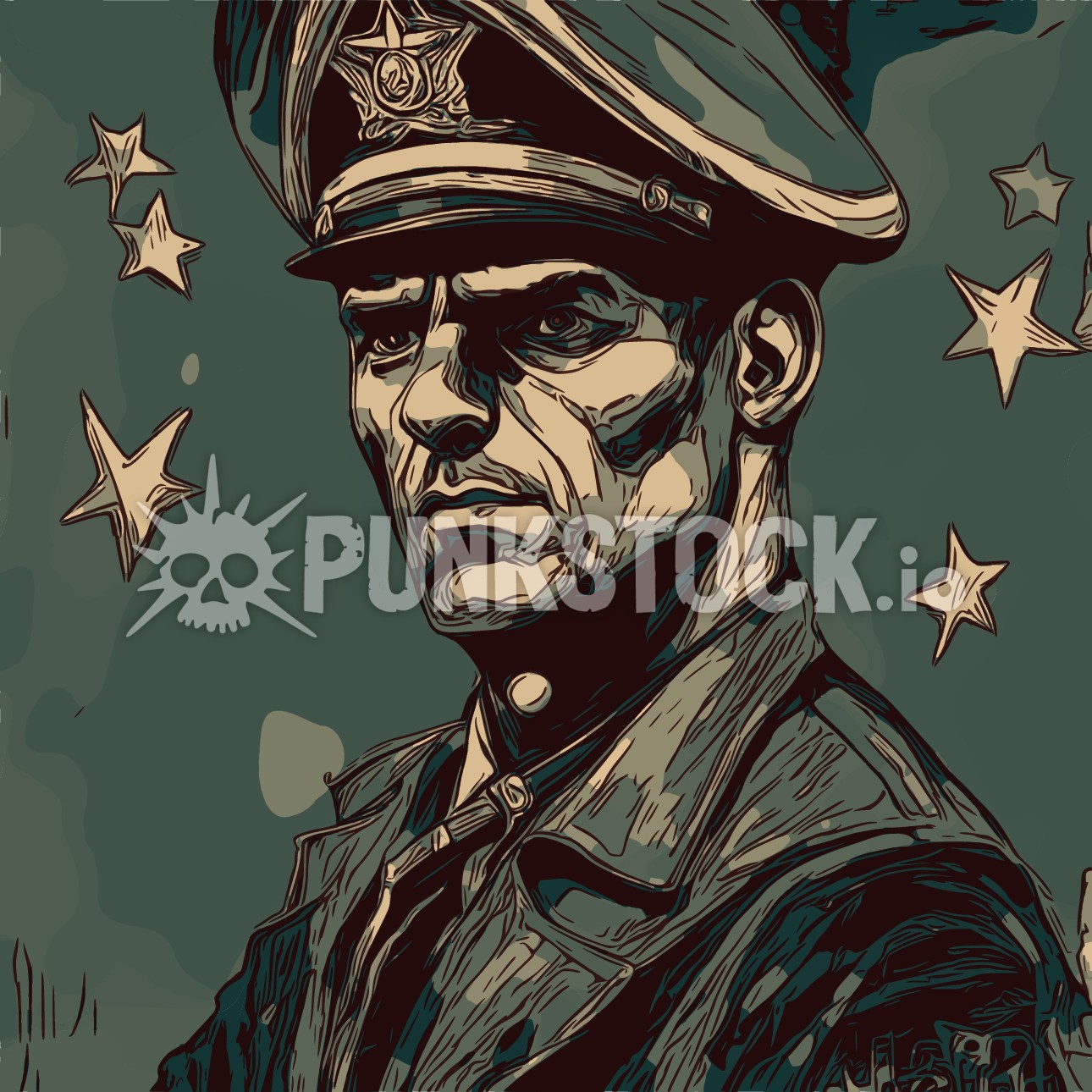 Soviet uniform soldiers vector graphic