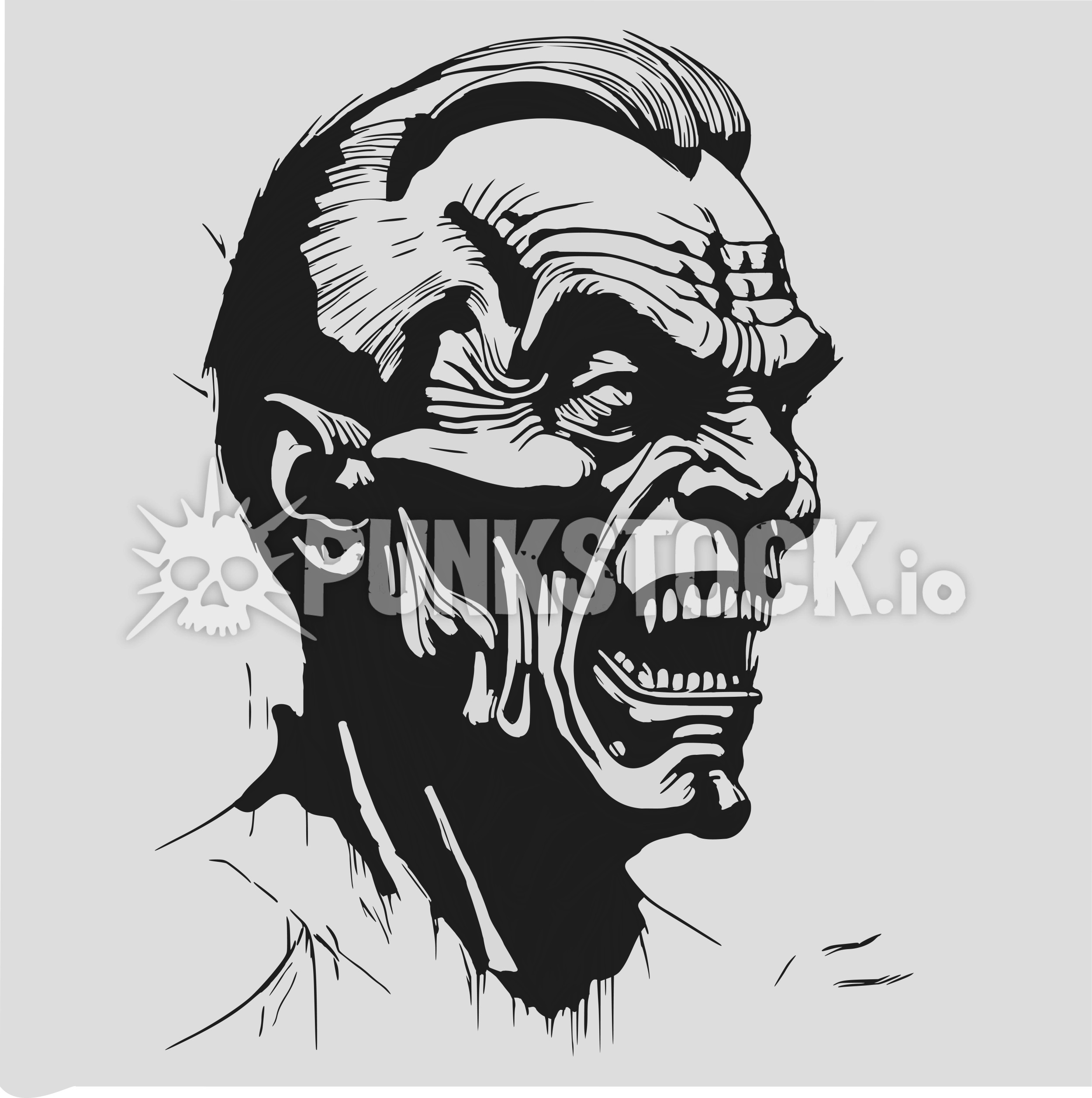 Scream screaming sideview vector graphic