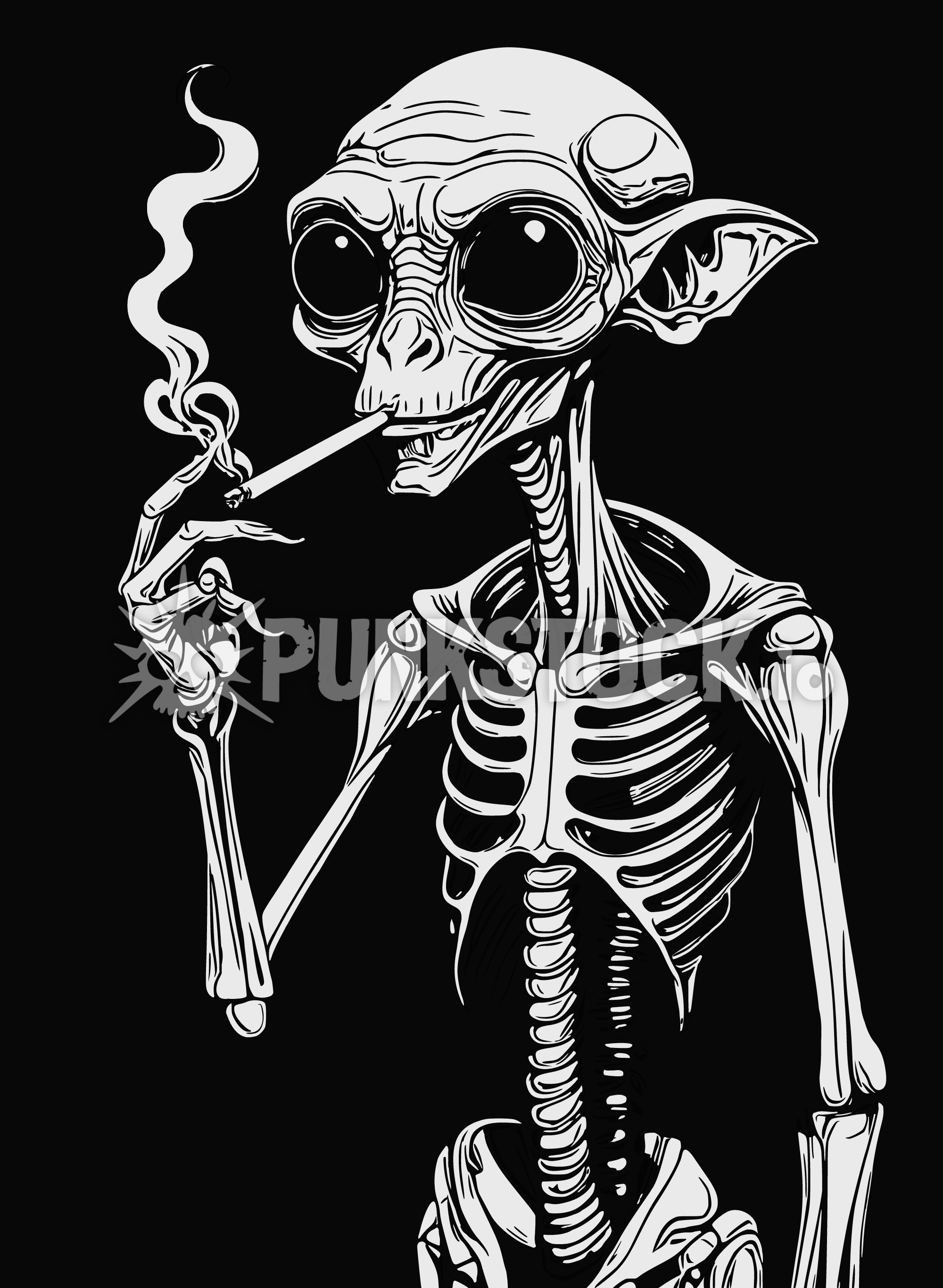 Alien aliens smoke vector graphic