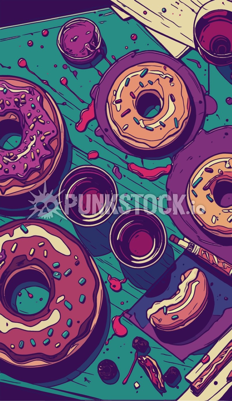 Sweet sweets donut vector graphic