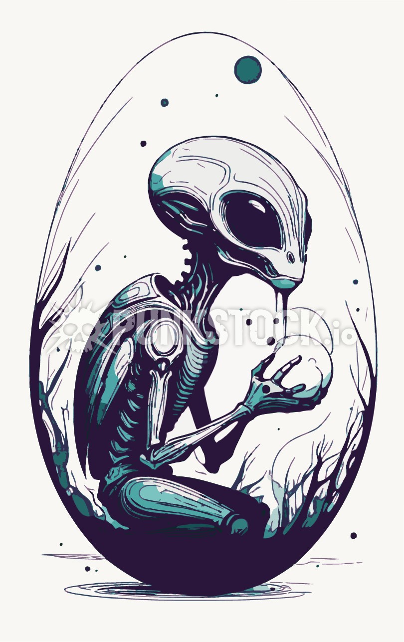 Alien aliens egg vector graphic
