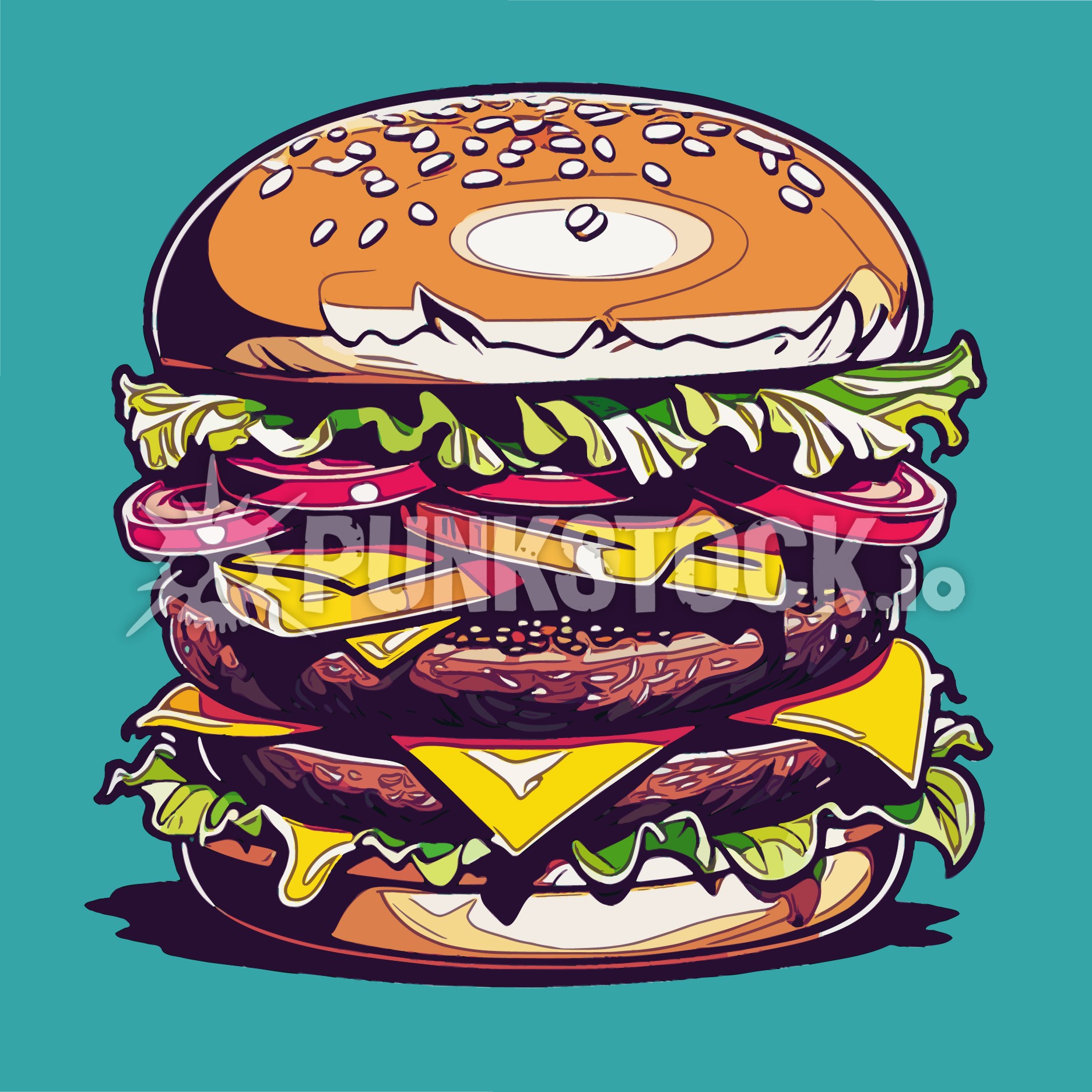 Burger cheeseburger double burger vector graphic
