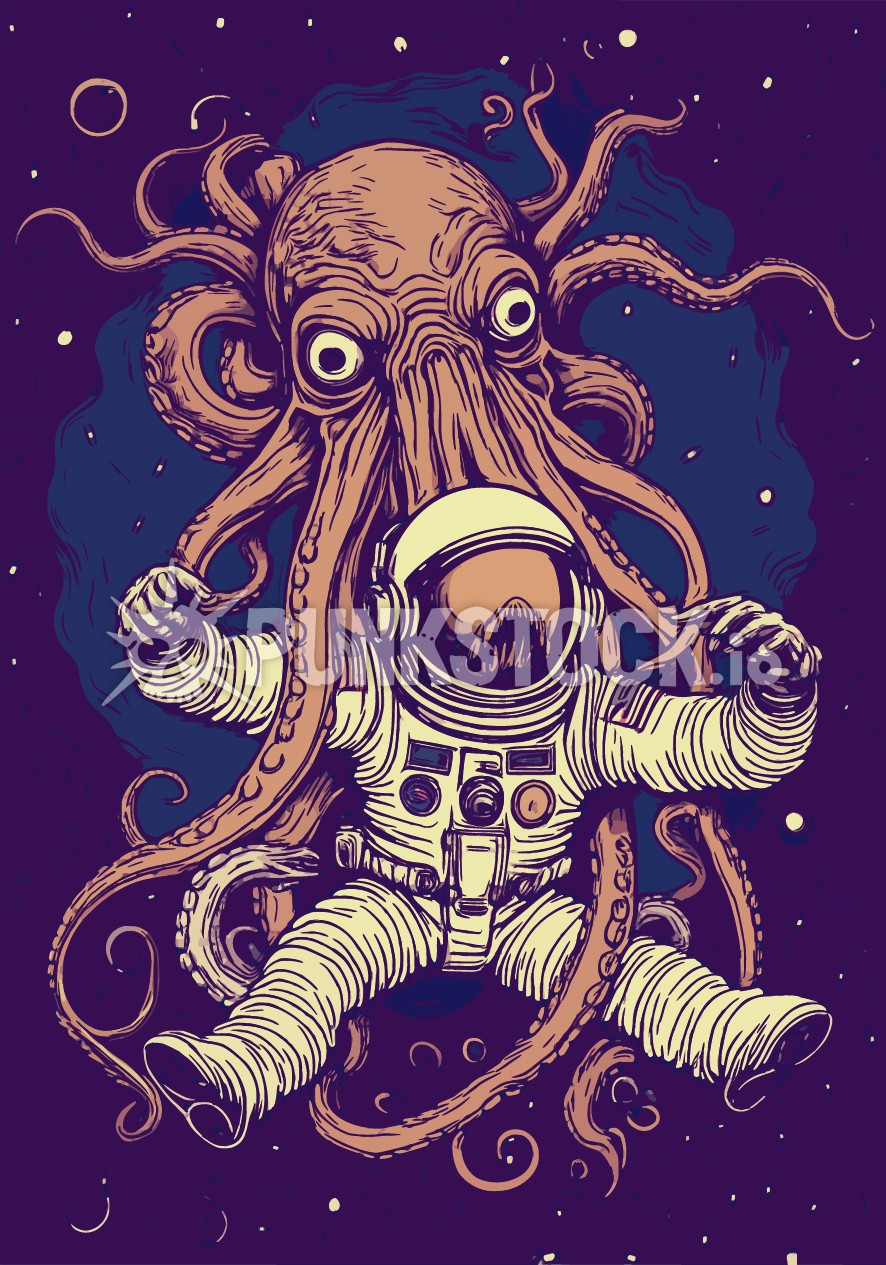 Squid space adventures squids vector graphic