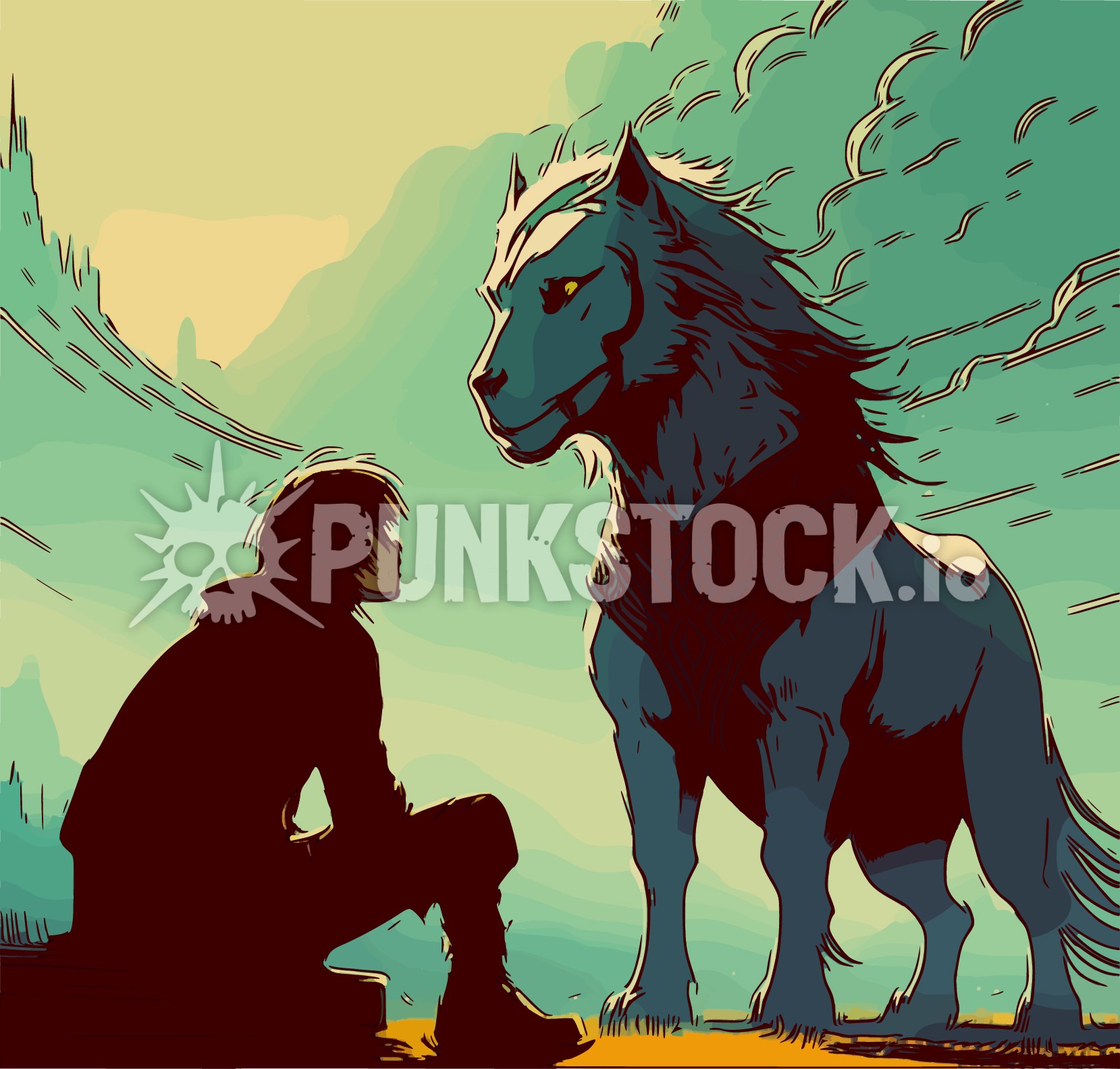 Mythical mystical animal vector graphic