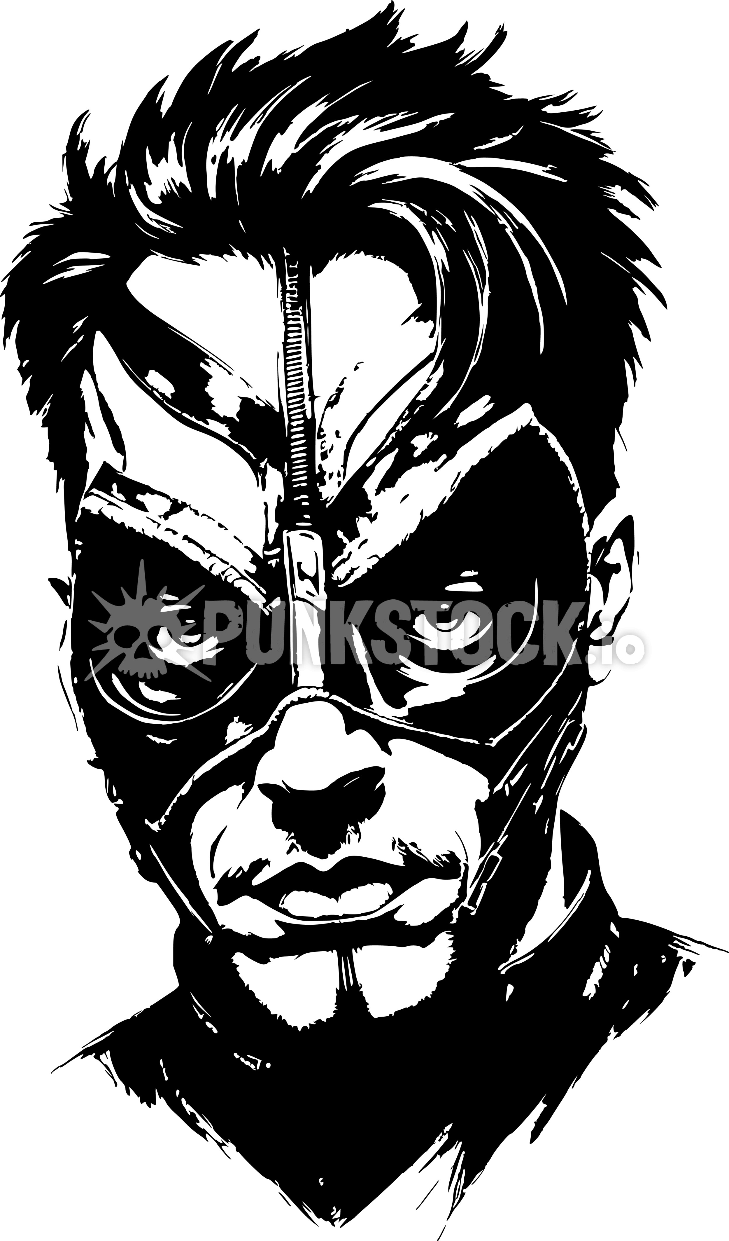 Black white mask vector graphic