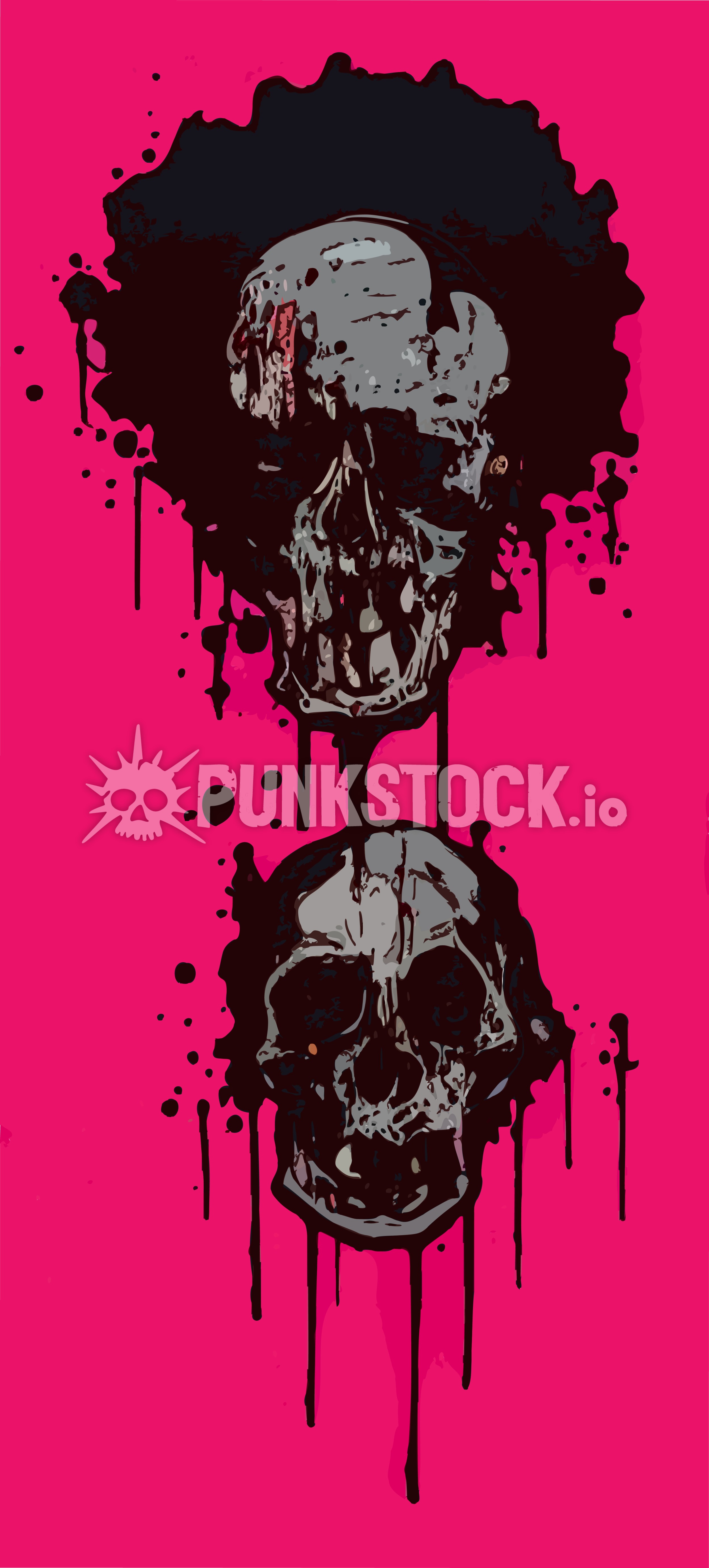 Skulls modern pink vector graphic