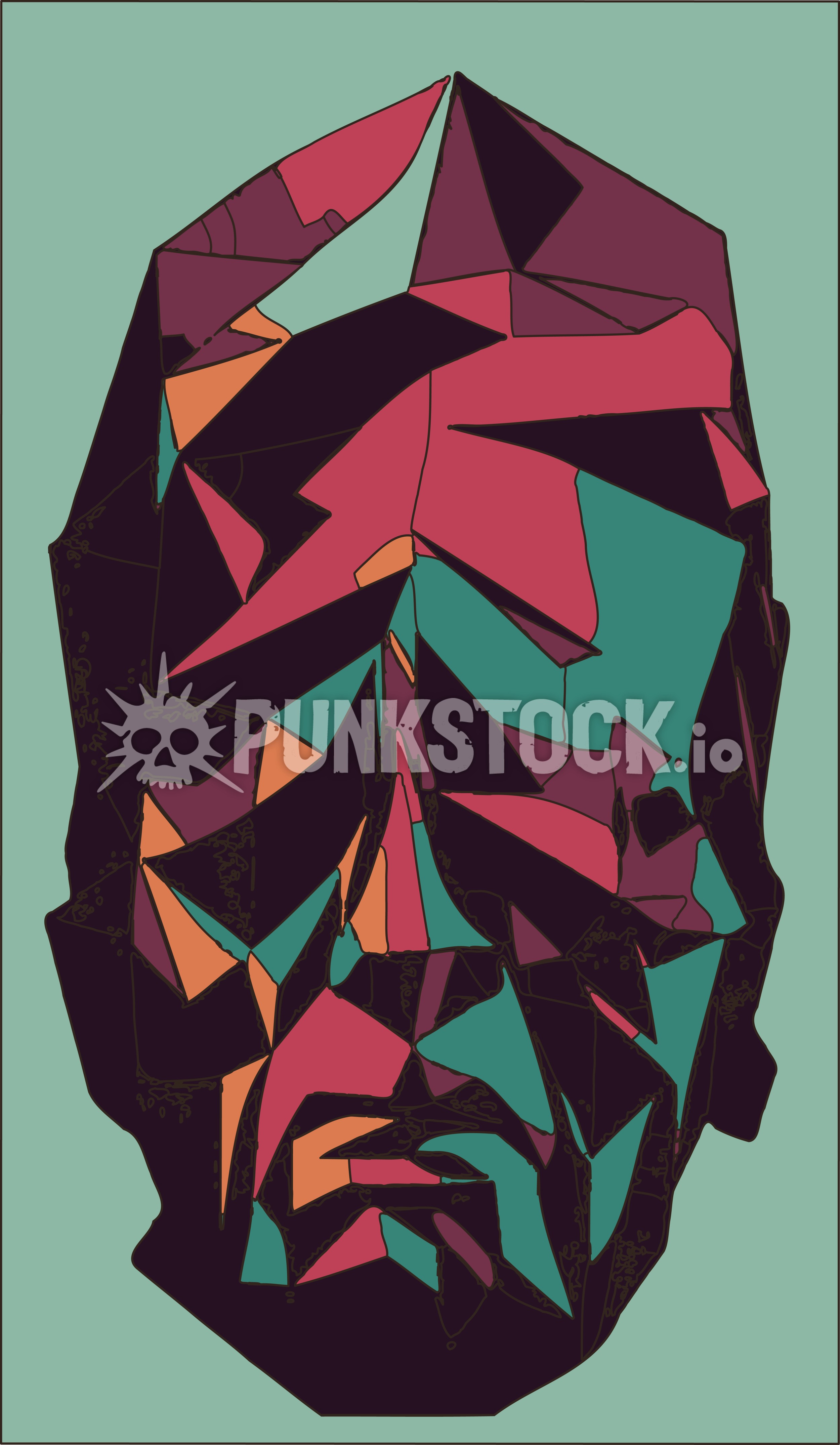 Face head geometric vector graphic
