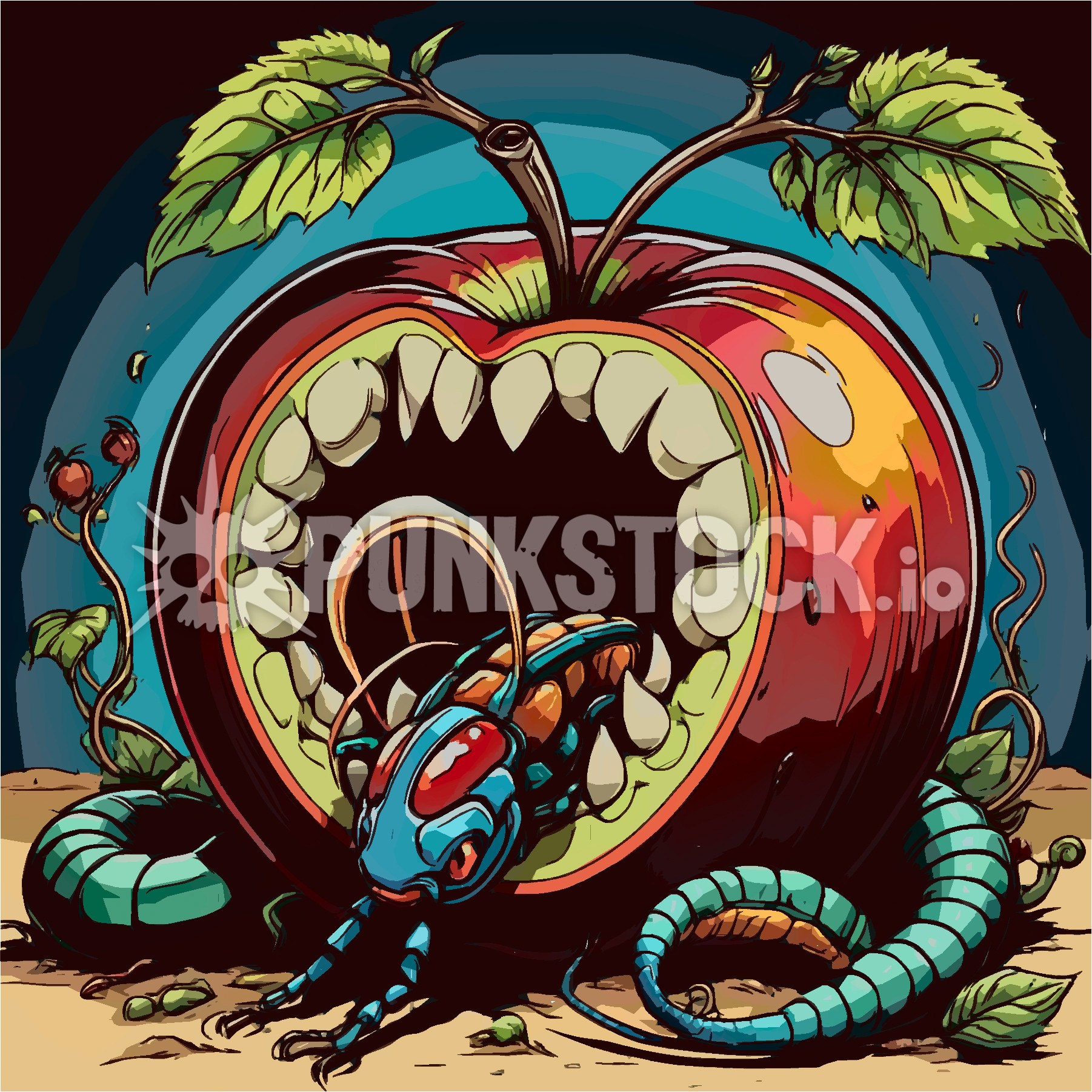 Apple fruit rot vector graphic