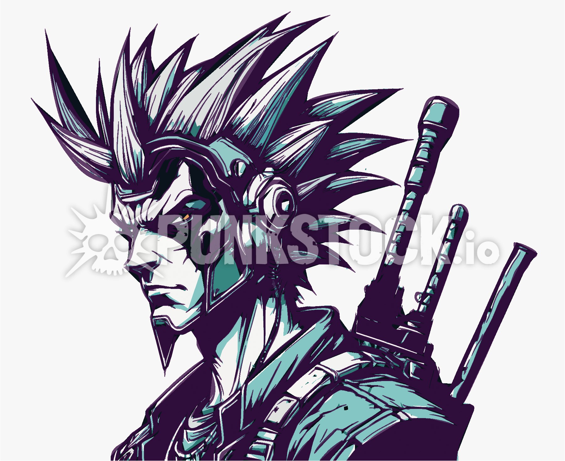 Big hair spike spikes vector graphic