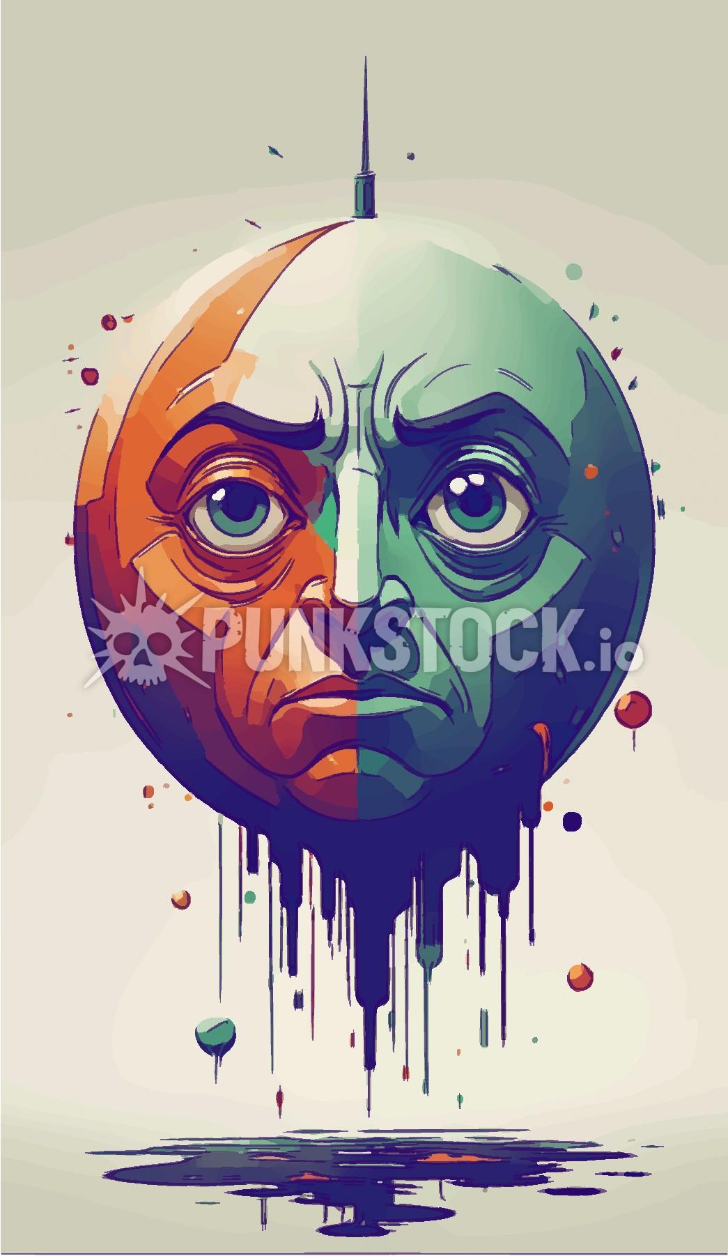 Round sphere face vector graphic