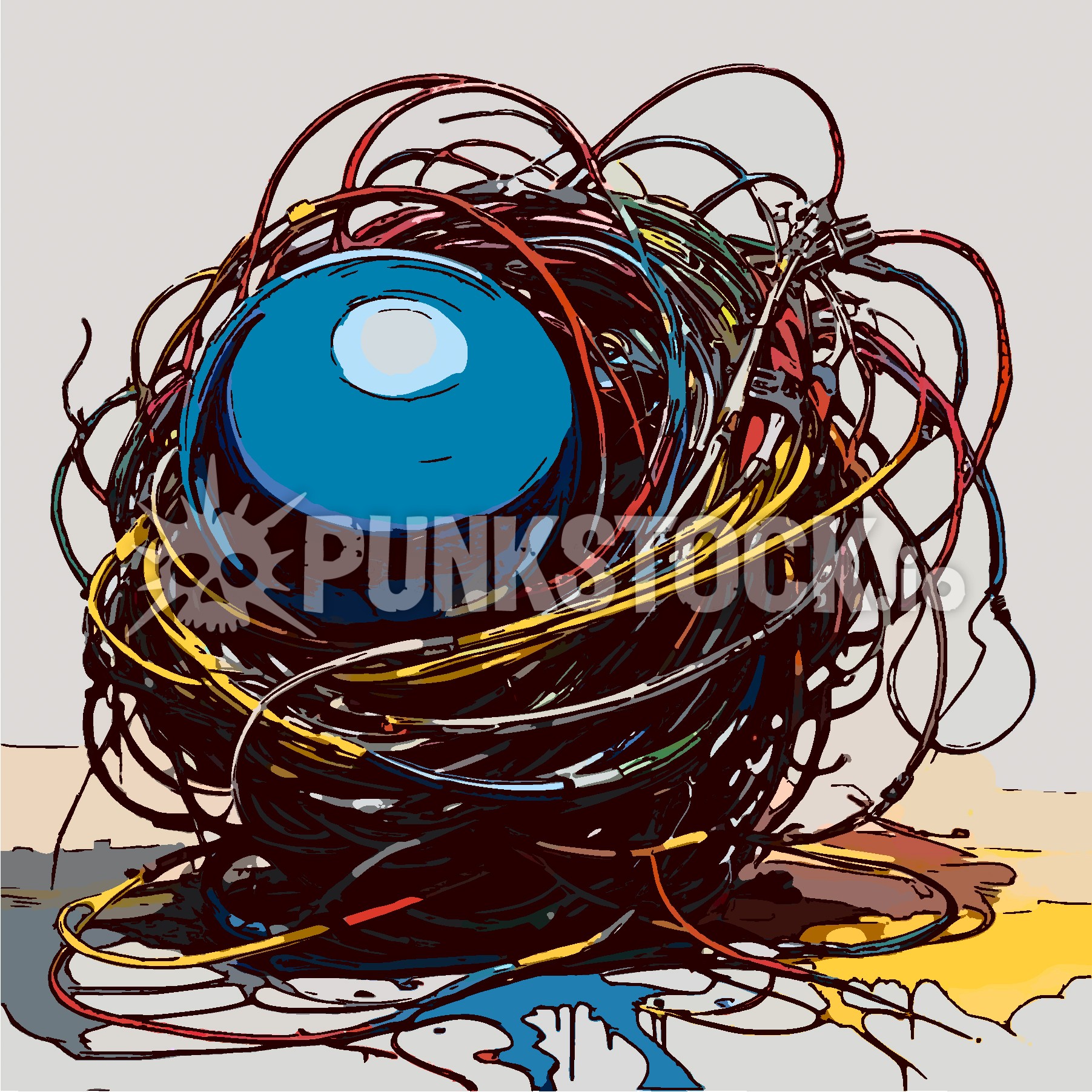 Nest wires strings vector graphic
