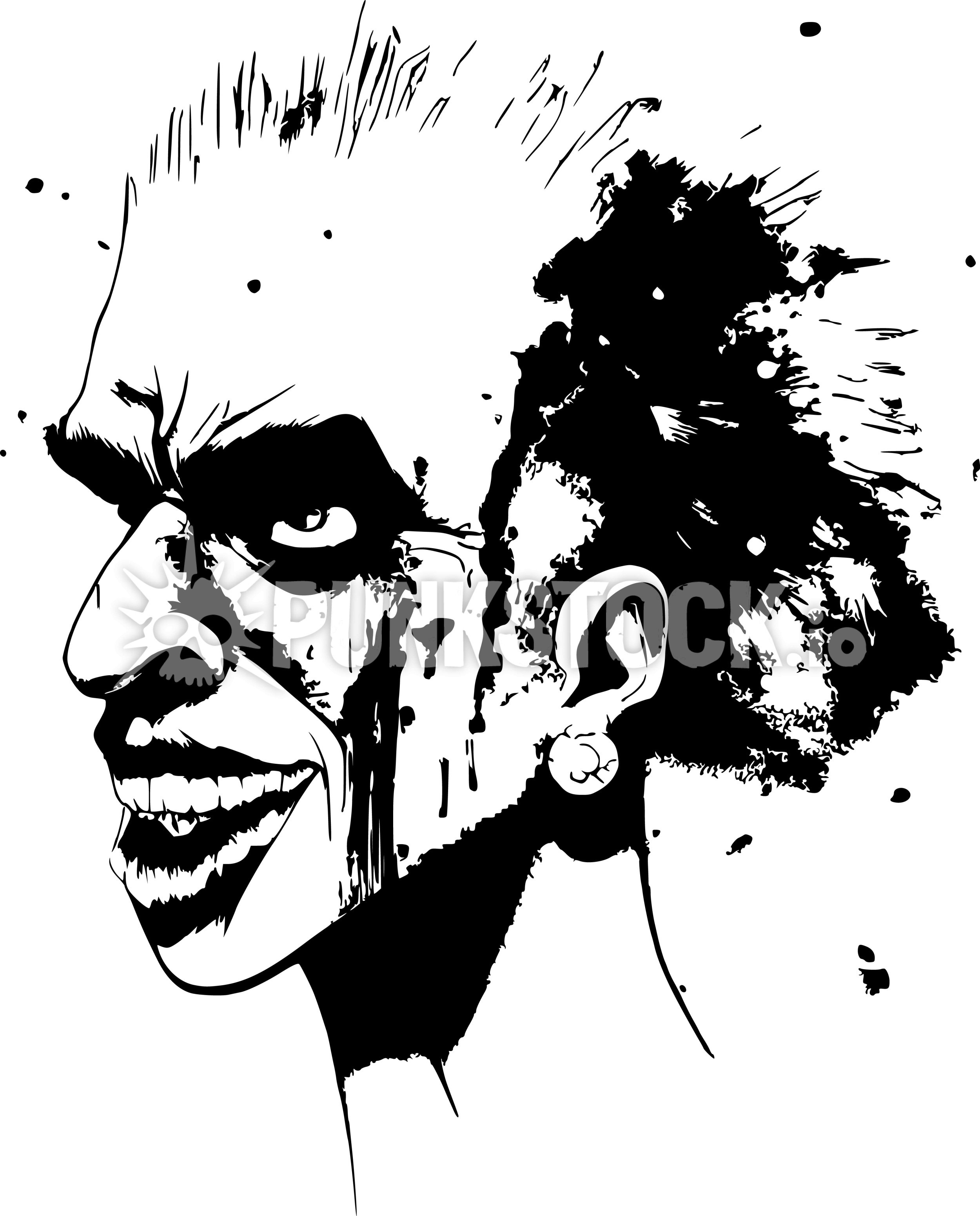 Head face splatter vector graphic