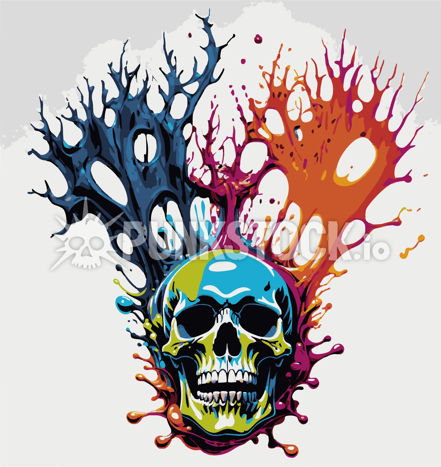 Skull color colour vector graphic