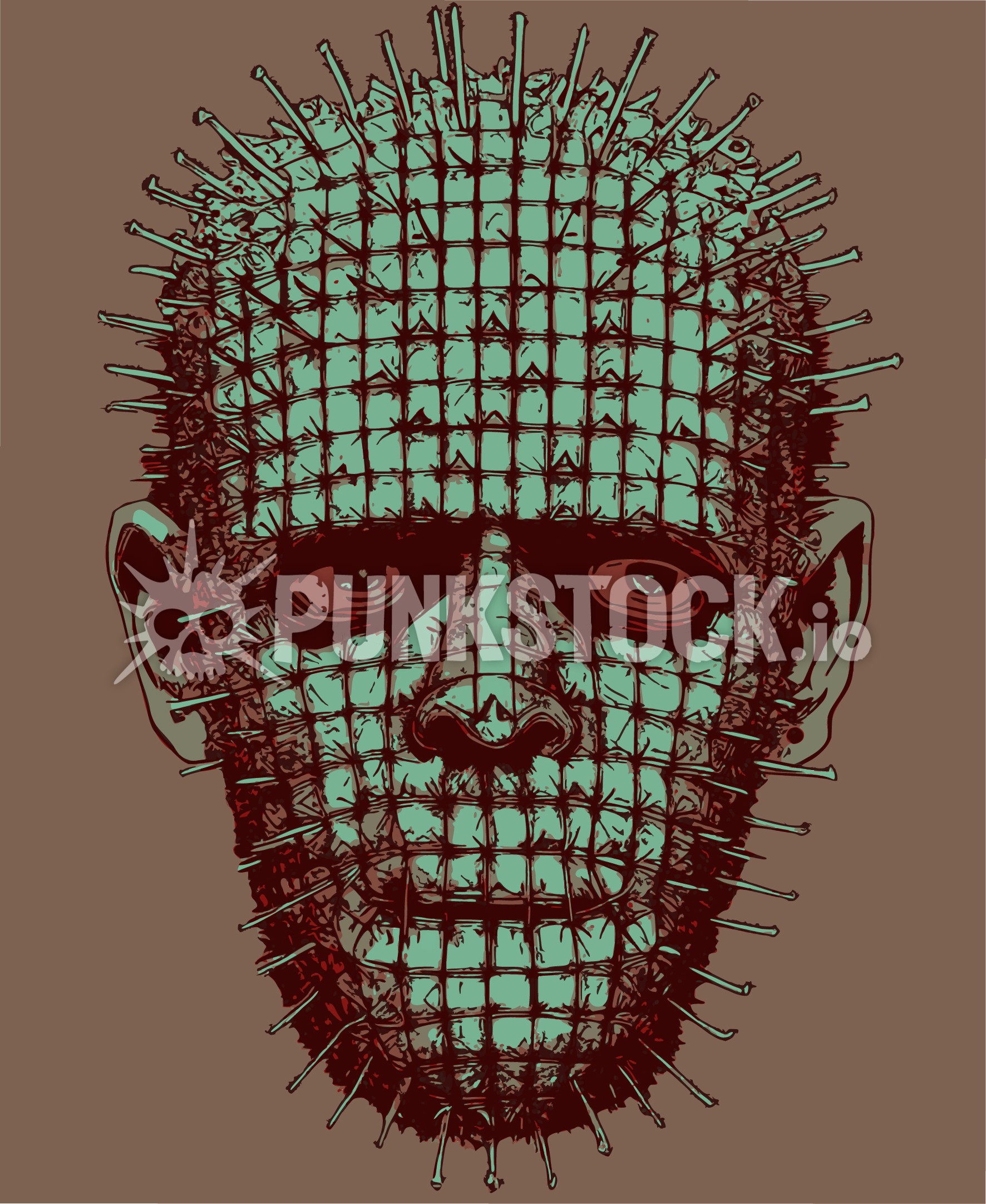 Hellraiser pinhead pin head vector graphic