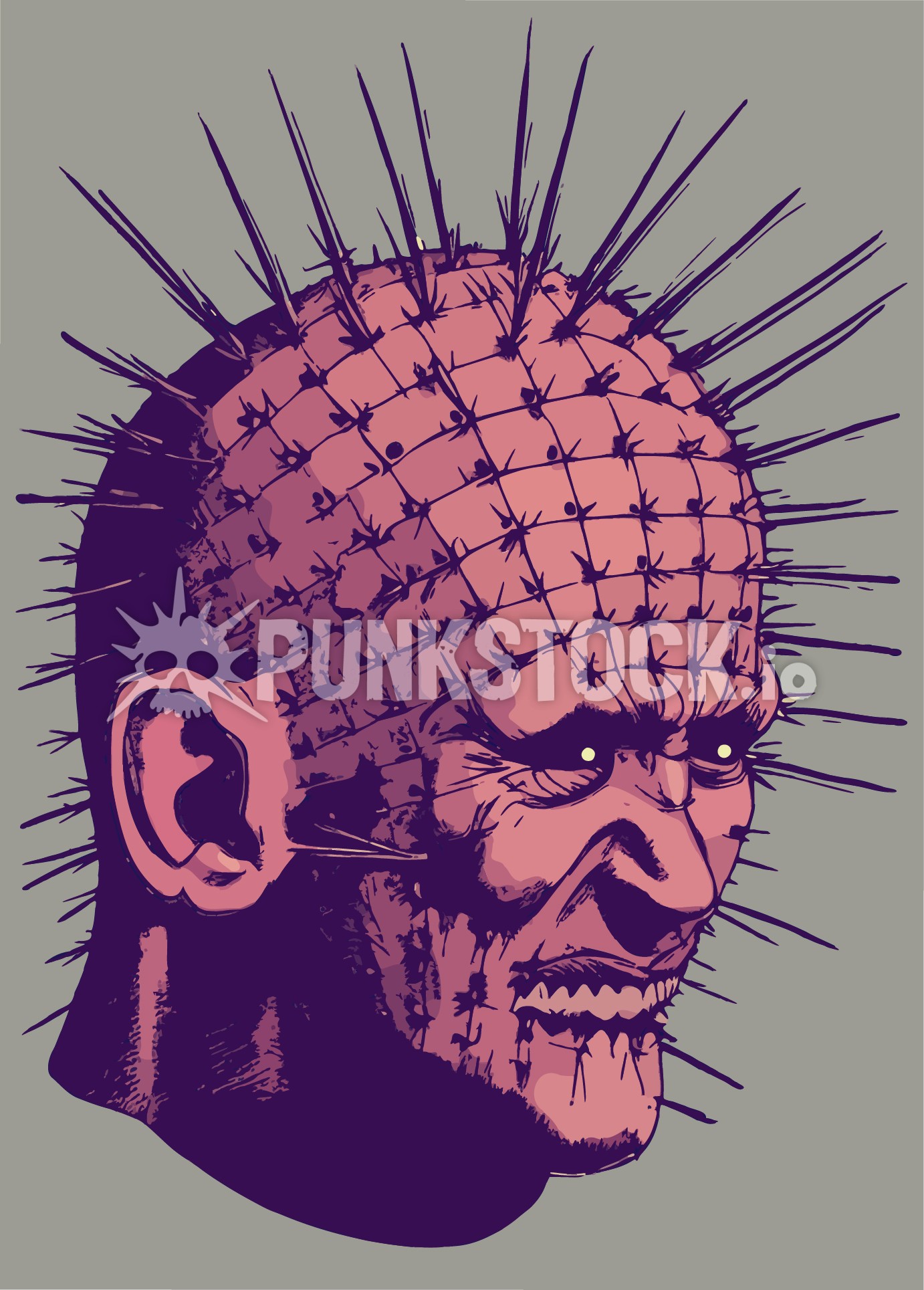 Hellraiser pinhead pin head vector graphic