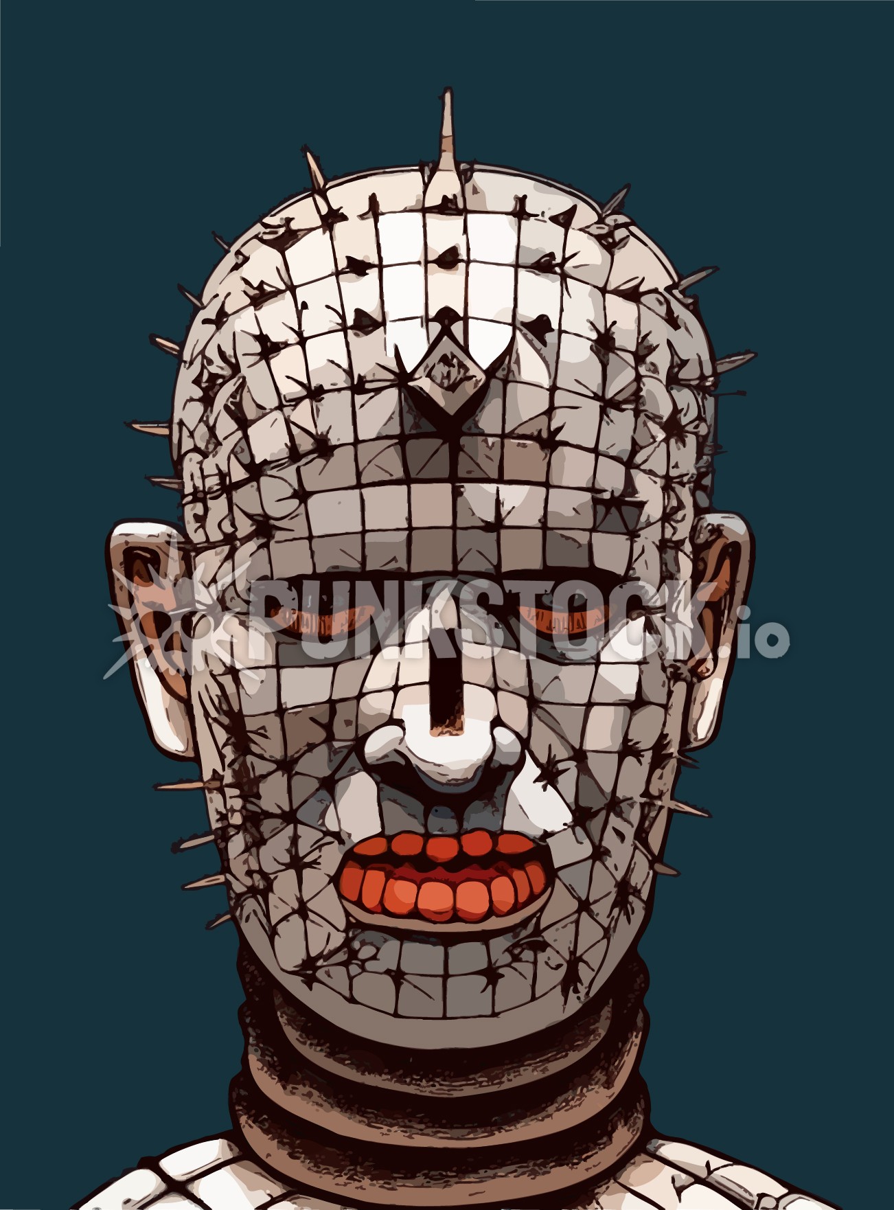 Hellraiser pinhead pin head vector graphic