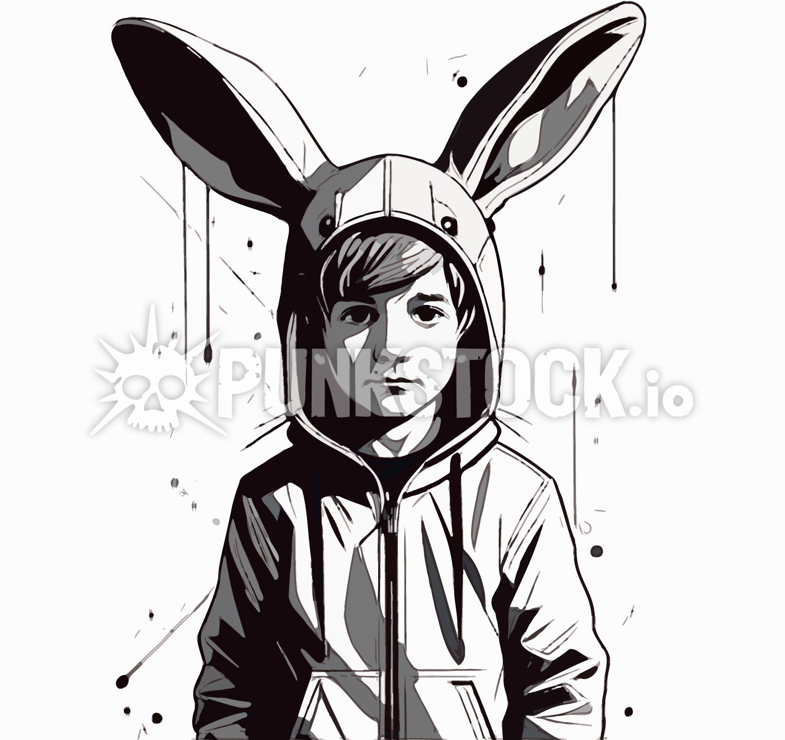 Black white one color print vector graphic