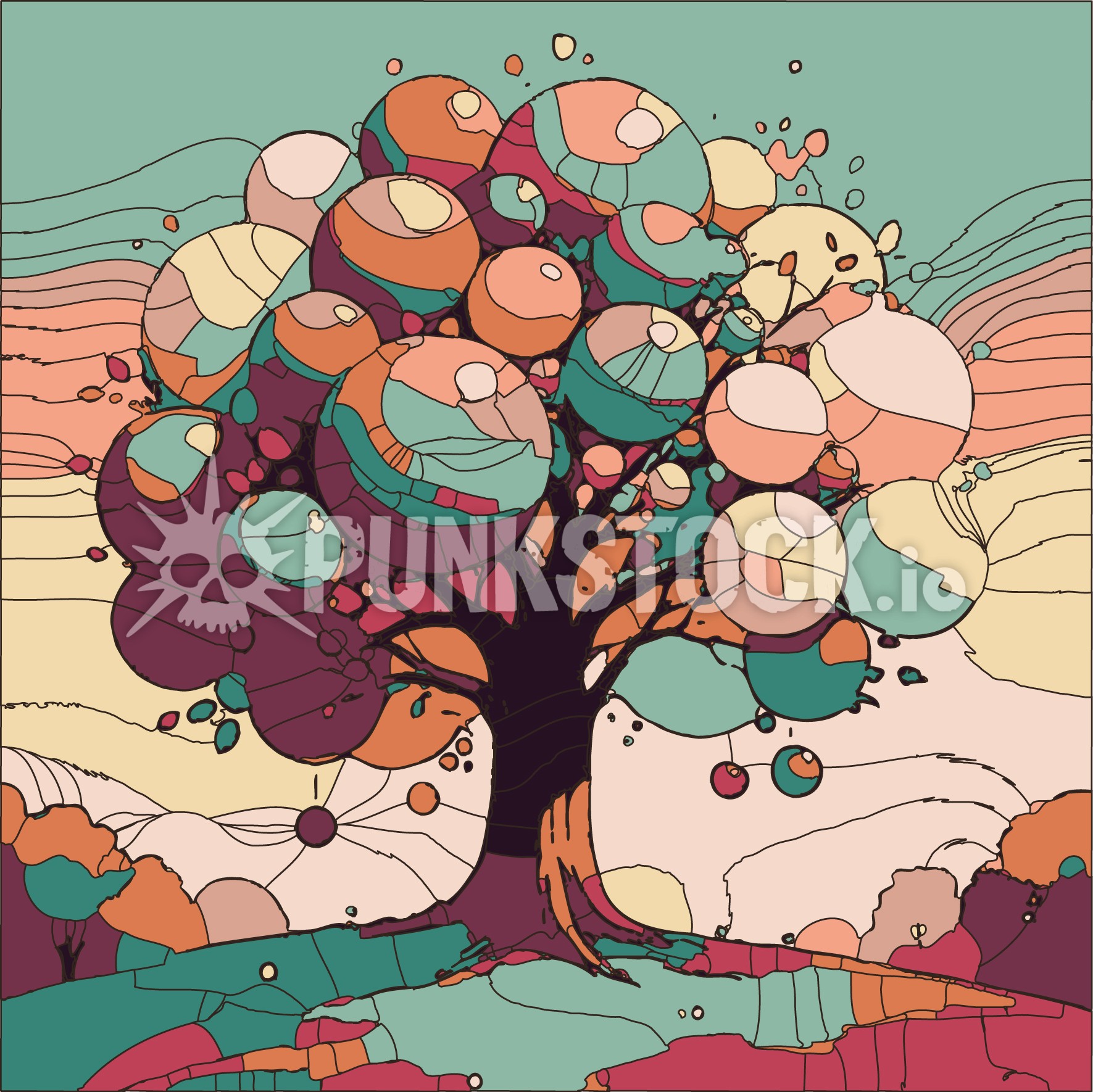 Balls spheres tree vector graphic