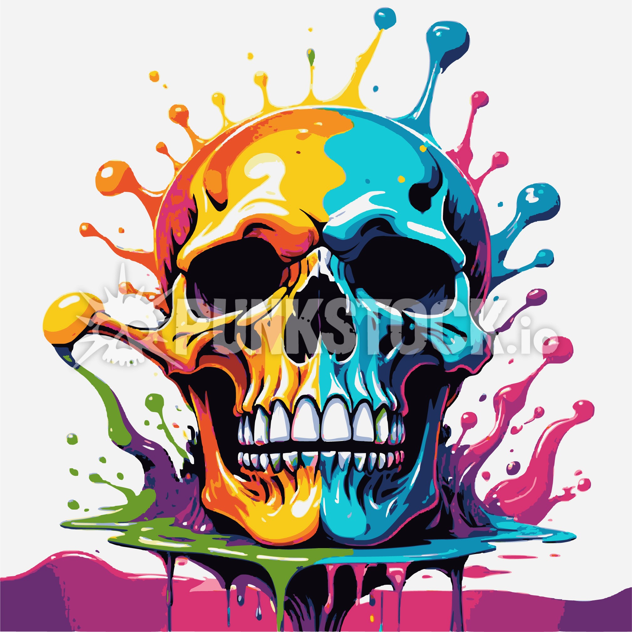 Skull skulls colorful vector graphic