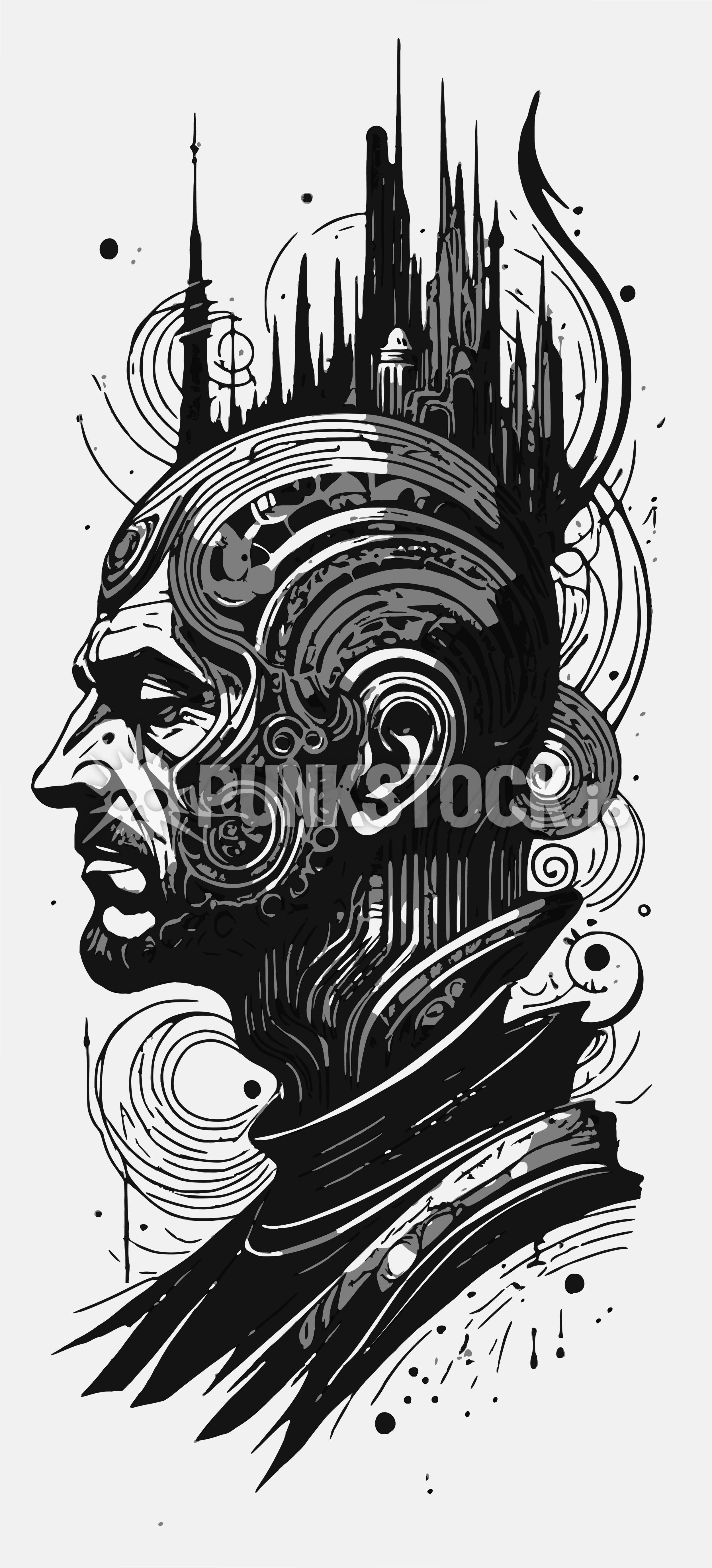 Man face head vector graphic
