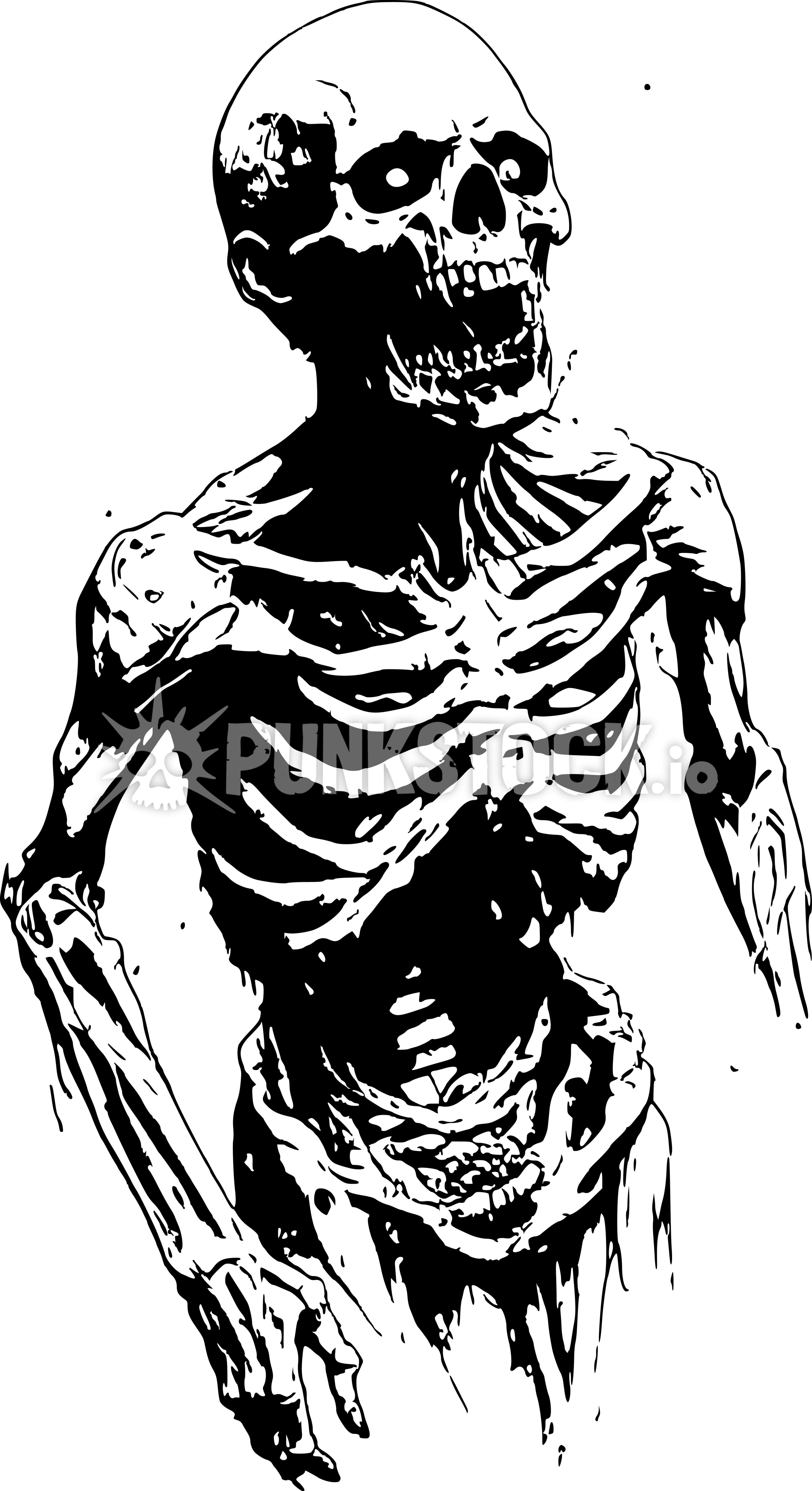 Zombie skeleton ghost vector graphic