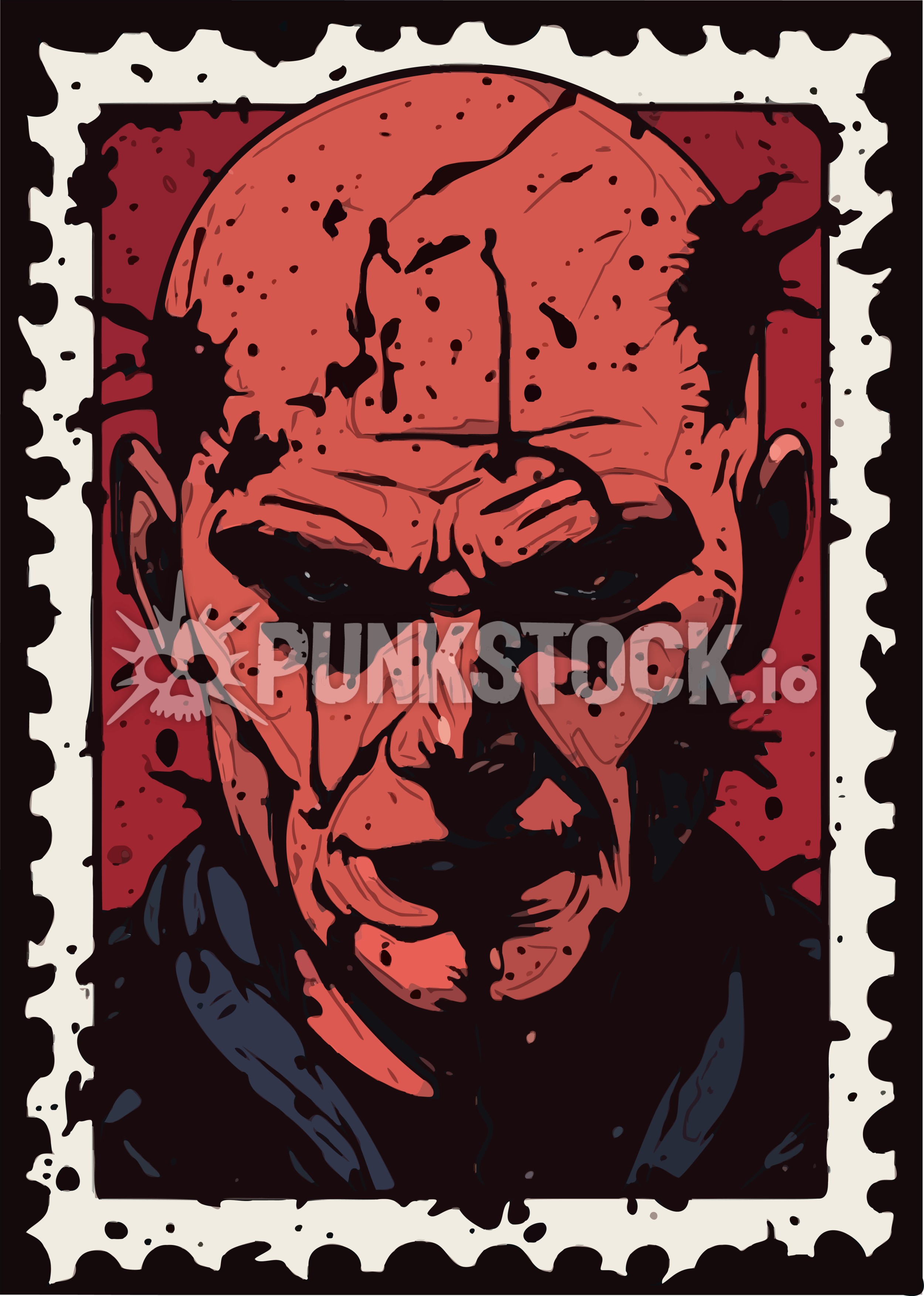 Red man face vector graphic
