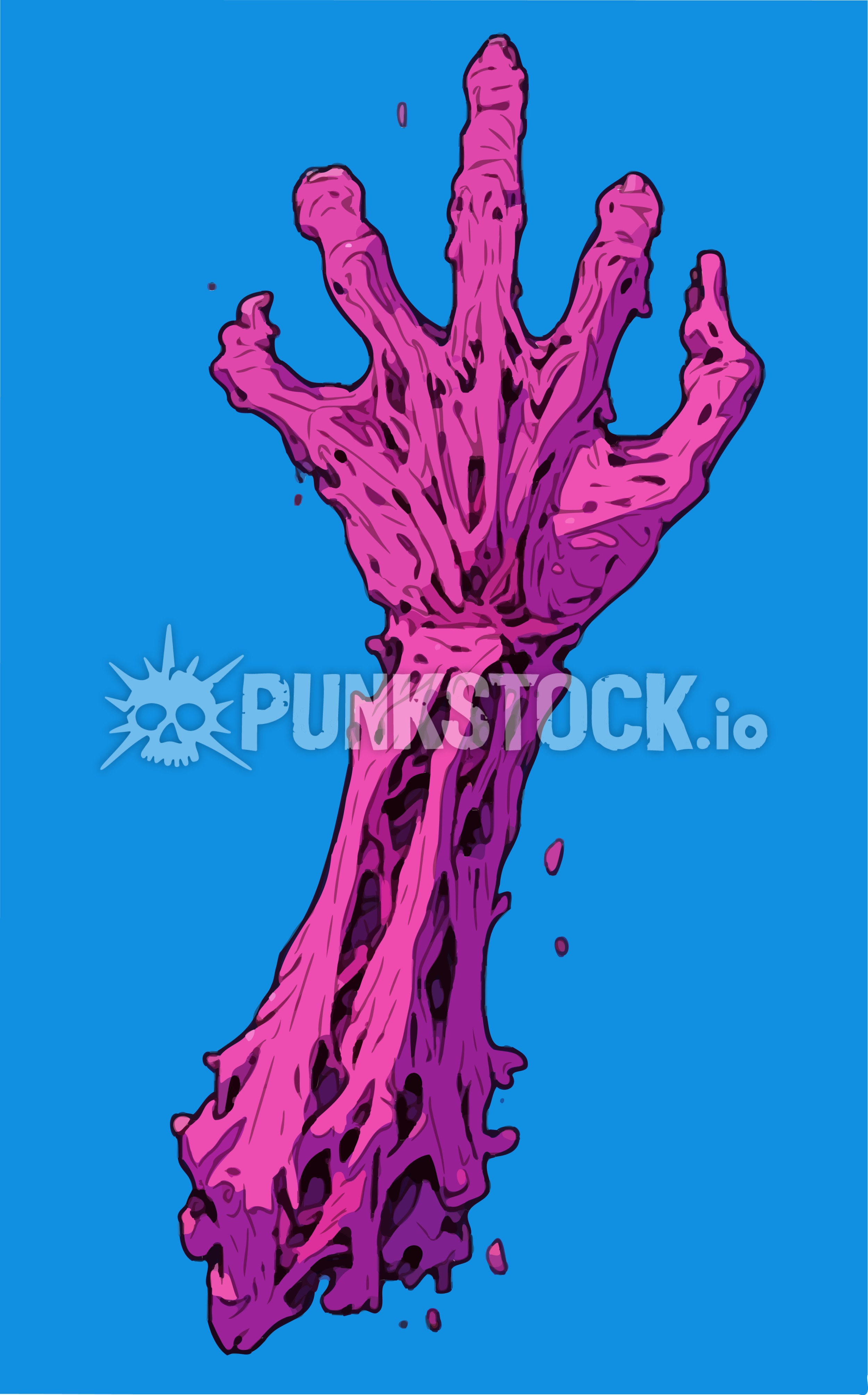 Pink hand severed vector graphic